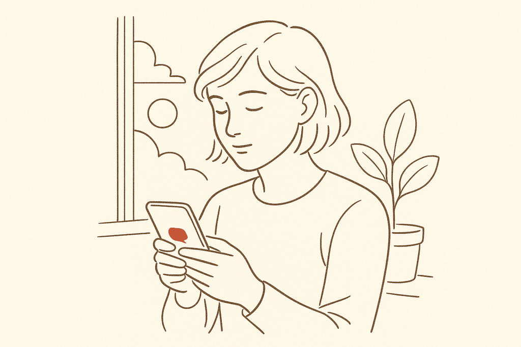 A teen texting on a phone in soft evening light