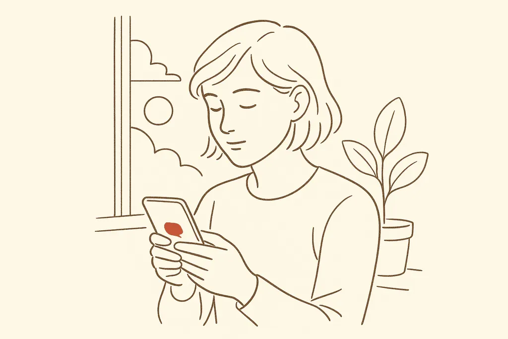 A teen texting on a phone in soft evening light