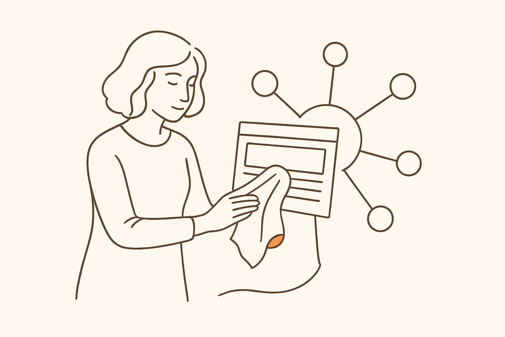 An abstract image of a webpage being removed from a network