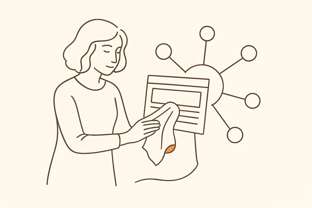 An abstract image of a webpage being removed from a network