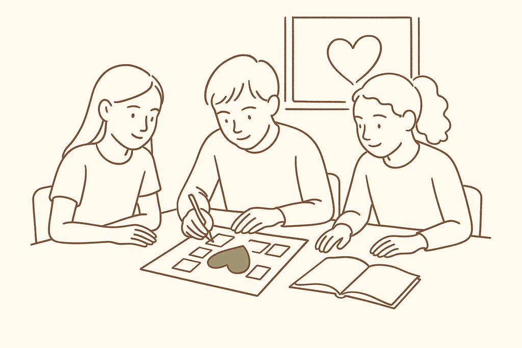 Students working together on an emotional-skills activity