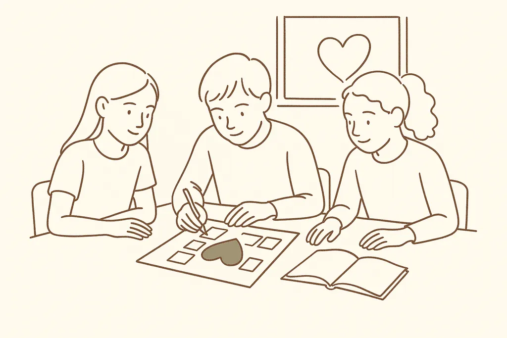 Students working together on an emotional-skills activity