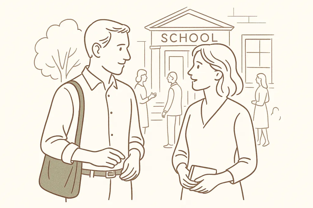 Parents talking together at a school gathering