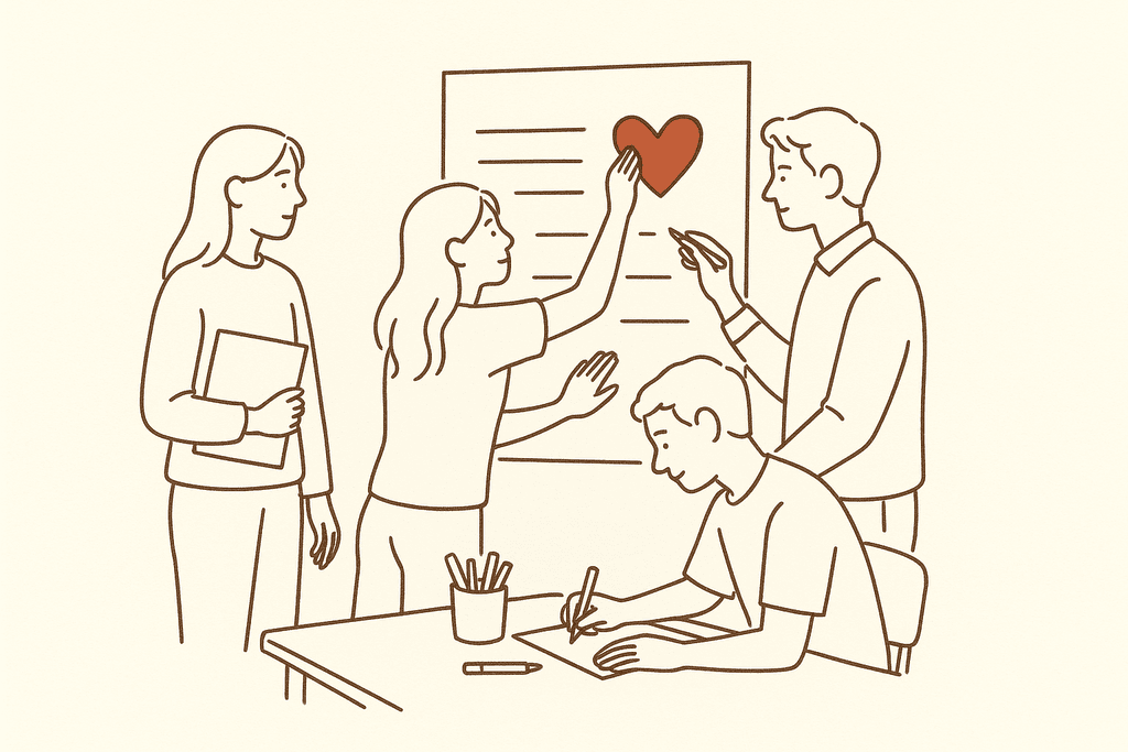 Students collaborating on a positive school campaign