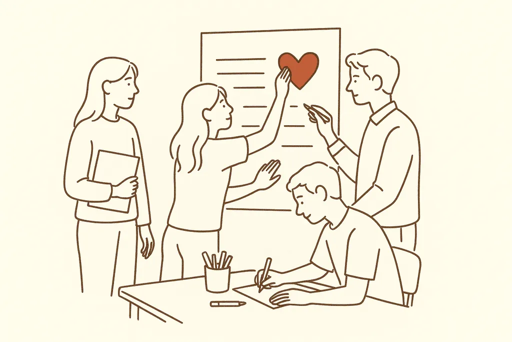 Students collaborating on a positive school campaign