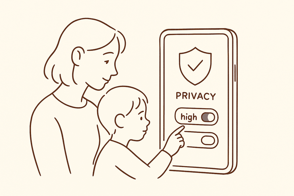 A phone showing privacy settings switched to high