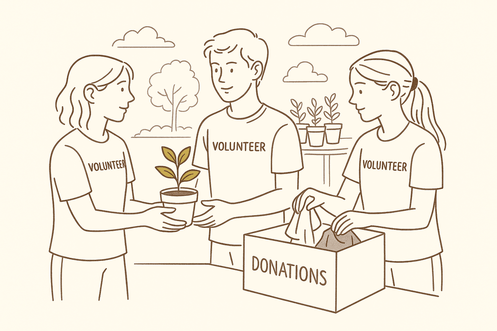 Teens volunteering together at a community event