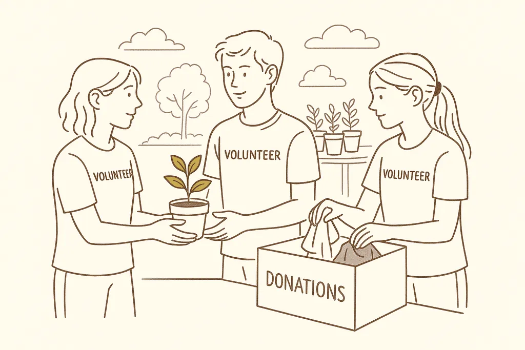 Teens volunteering together at a community event