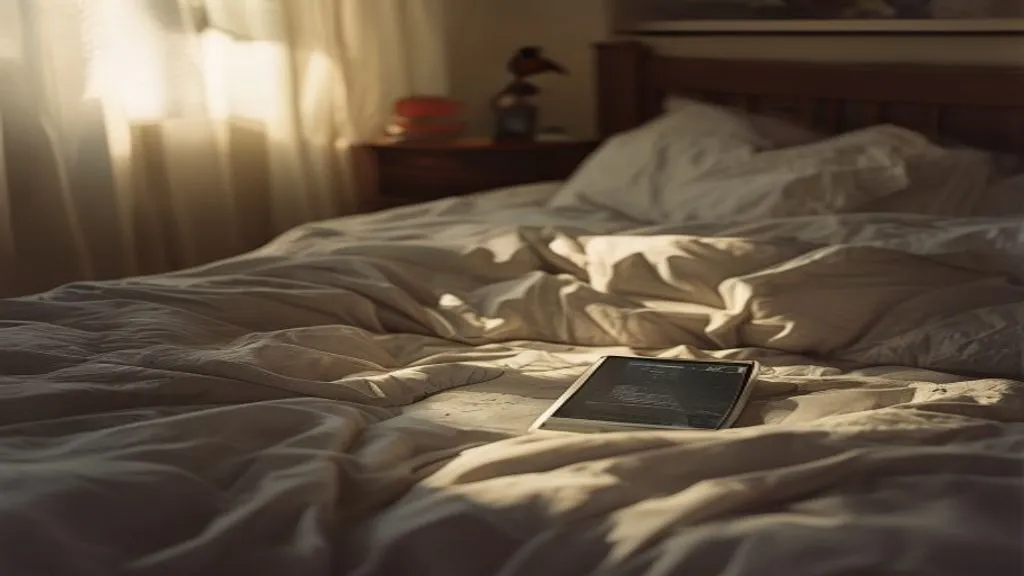 A blurred motion image of scrolling content on a screen